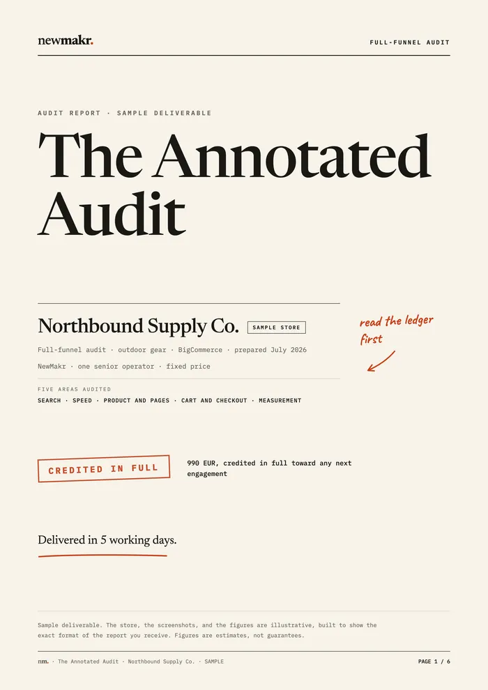 Annotated Audit sample report, cover page